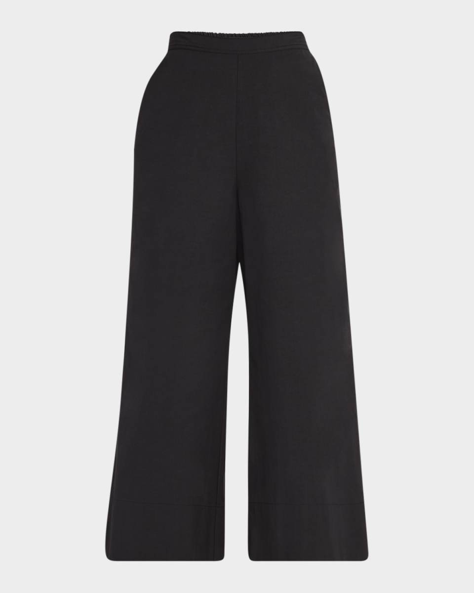 Cropped Wide-Leg Tech Taffeta Pants